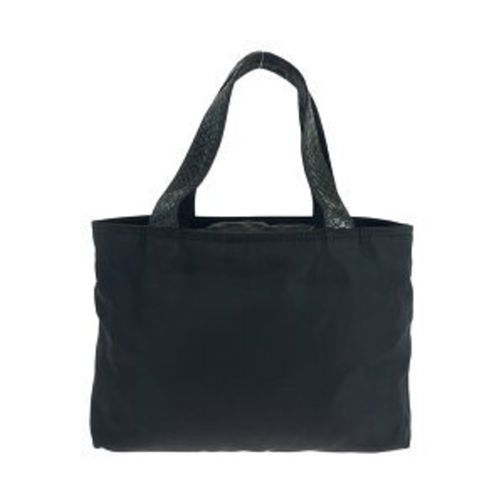 Prada Tessuto Beaded Python Leather Tote Bag Black - image 2